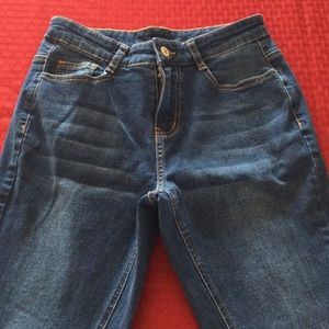 Shein brand jeans size small flare bottom light wash